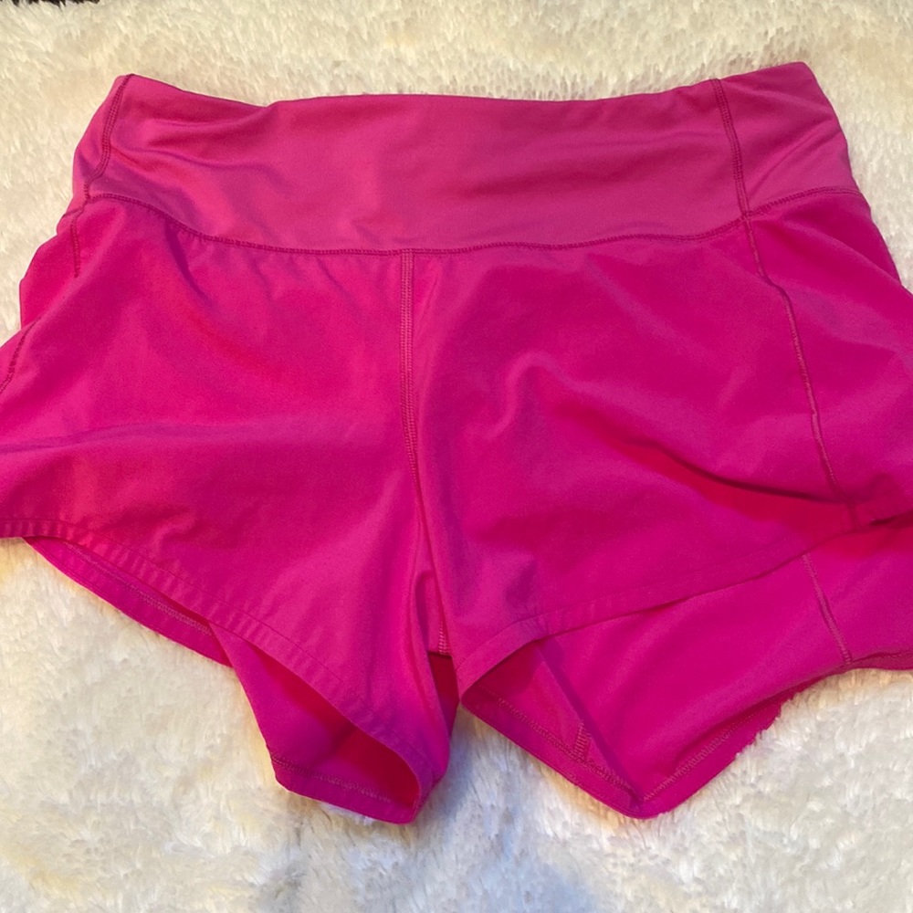 Lulu lemon speed up shorts, 6, 4”, pow pink